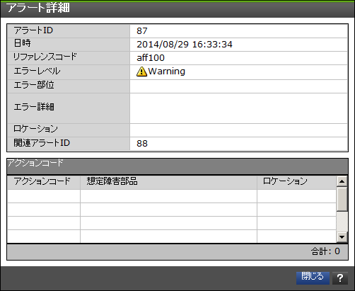 2.9.6 管理GUIでアラートを確認した場合の対処手順 : システム管理者