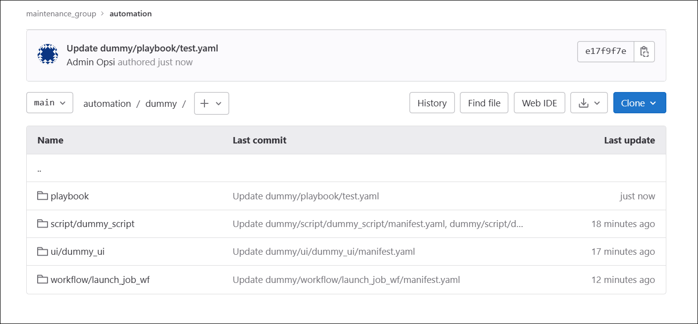 （図）YAMLファイル登録後のGitLab