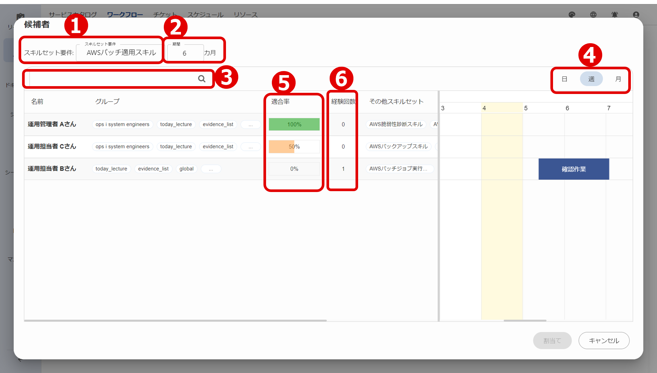 (Figure) Candidate window (when navigated to from a workflow)