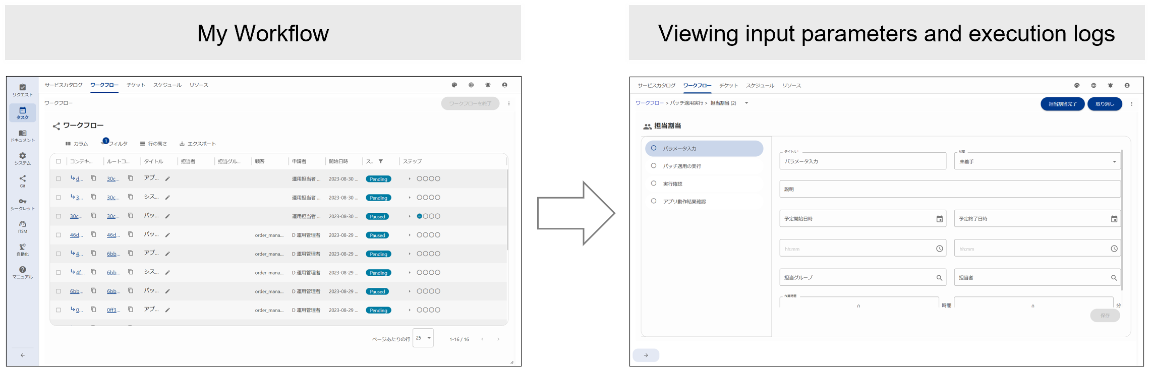 (Figure) Viewing workflow execution history