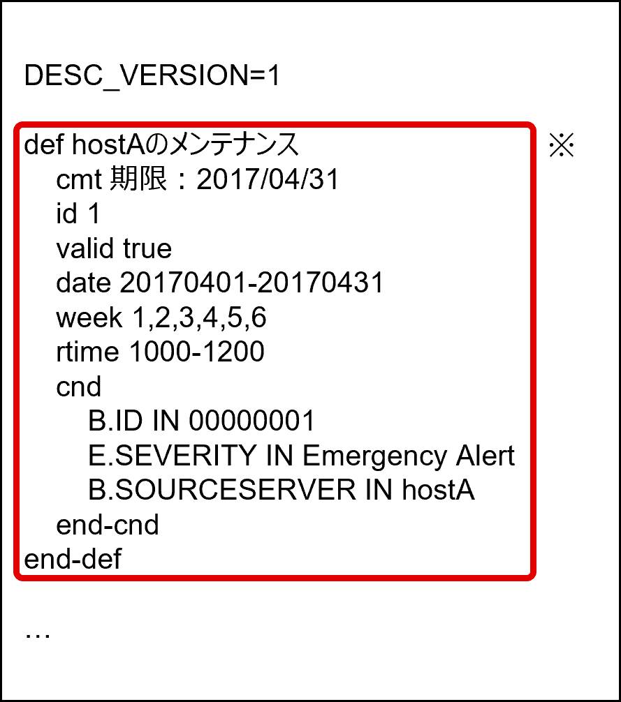 共通除外条件拡張定義ファイルの例